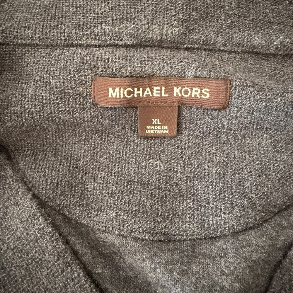 Michael Kors button front Patch Pockets cardigan sweater Navy cotton blend SZ-XL